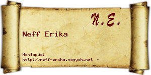 Neff Erika névjegykártya